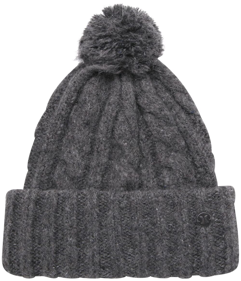 2108 Beanie - Ribbed Cable Knit Cuff Crown with Pom Beanie - Warm Winter